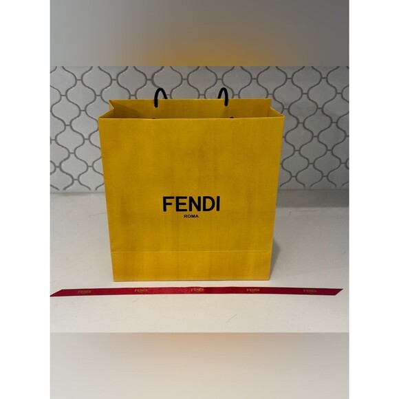 Fendi Accessories - Authentic Fendi Roma Large Hard Sided Boutique Shopping Gift Bag w/ Ribbon